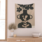Floral Silhouette 6 Wall Tapestry Gallery Image 2