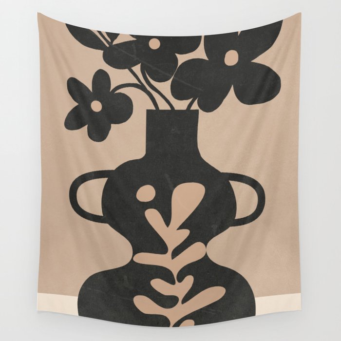 Floral Silhouette 6 Wall Tapestry Gallery Image 4