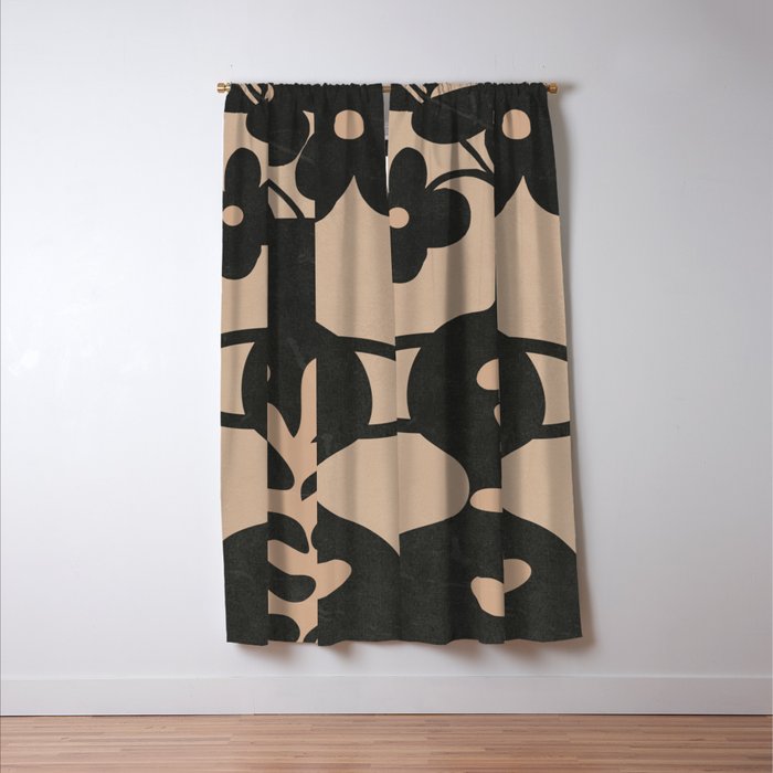 Floral Silhouette 6 Window Curtain Gallery Image 3