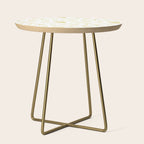 Goldd christmas pine tree doodle pattern Side Table Gallery Image 1