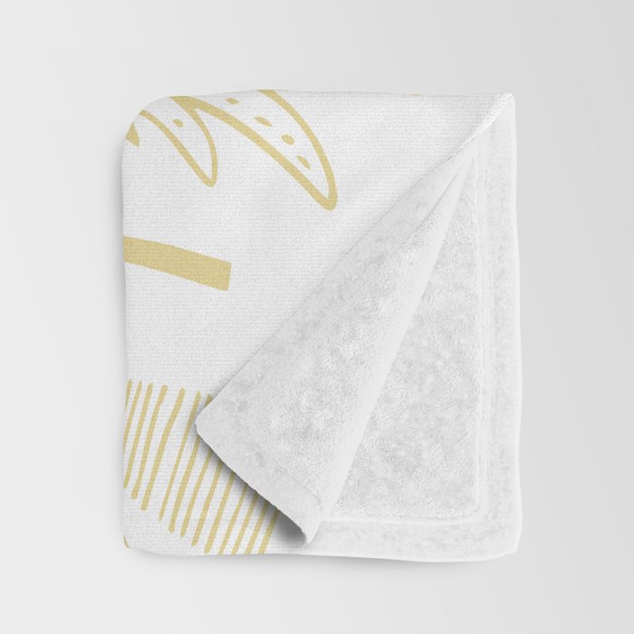 Goldd christmas pine tree doodle pattern Throw Blanket Gallery Image 3