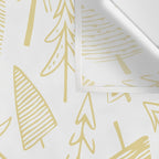 Goldd christmas pine tree doodle pattern Wall Tapestry Gallery Image 3