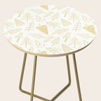 Goldd christmas pine tree doodle pattern Side Table Gallery Image 2