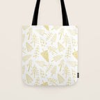 Goldd christmas pine tree doodle pattern Tote Bag Gallery Image 1