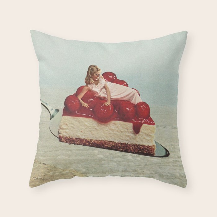 Cherryo - Cherry Cheesecake  Throw Pillow Gallery Image 1