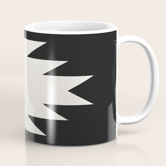 Geometric Southwestern Minimalism - Black and White Coffee Mug Gallery Image 1