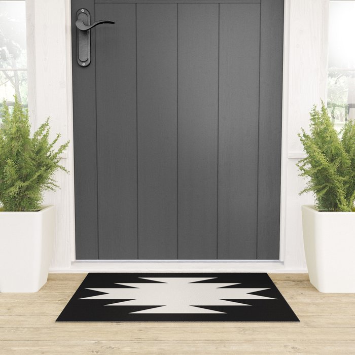 Geometric Southwestern Minimalism - Black and White Welcome Mat Gallery Image 3