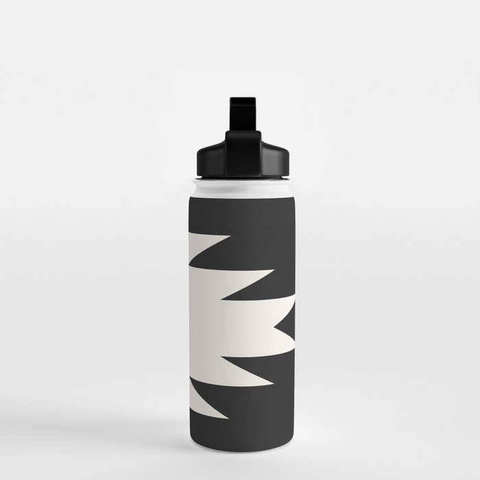 Geometric Southwestern Minimalism - Black and White Water Bottle Gallery Image 2