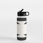 Geometric Southwestern Minimalism - Black and White Water Bottle Gallery Image 1