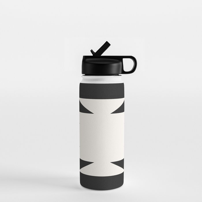 Geometric Southwestern Minimalism - Black and White Water Bottle Gallery Image 1