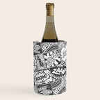 Black and White Modern Comic Book Superhero Pattern Color Colour Cartoon Lichtenstein Pop Art Wine Chiller Gallery Image 1