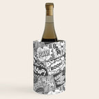 Black and White Modern Comic Book Superhero Pattern Color Colour Cartoon Lichtenstein Pop Art Wine Chiller Gallery Image 3