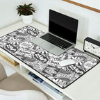 Black and White Modern Comic Book Superhero Pattern Color Colour Cartoon Lichtenstein Pop Art Desk Mat Gallery Image 2