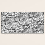 Black and White Modern Comic Book Superhero Pattern Color Colour Cartoon Lichtenstein Pop Art Desk Mat Gallery Image 3