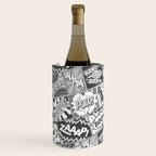 Black and White Modern Comic Book Superhero Pattern Color Colour Cartoon Lichtenstein Pop Art Wine Chiller Gallery Image 2