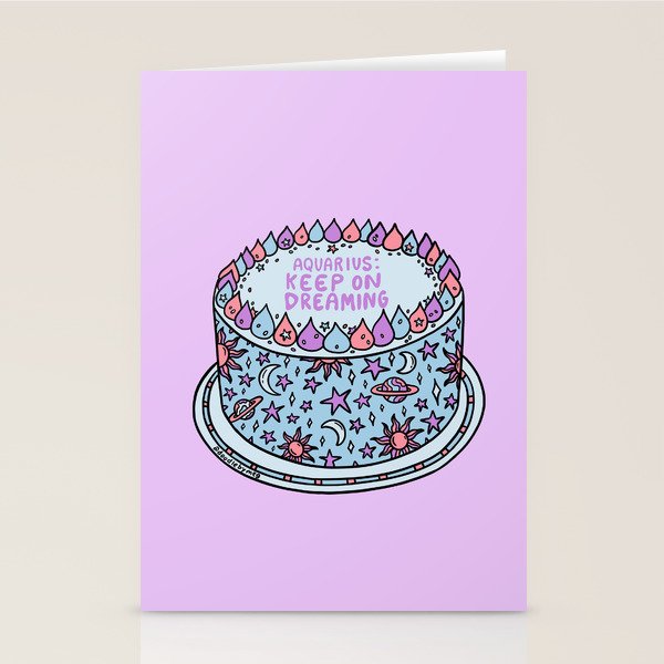 Aquarius Cake Stationery Card Gallery Image 1