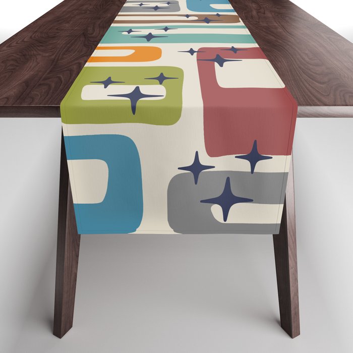 Retro Mid Century Modern Abstract Pattern 224 Atomic Googie Table Runner Gallery Image 1