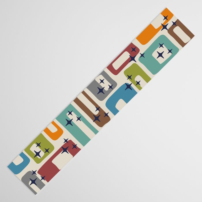 Retro Mid Century Modern Abstract Pattern 224 Atomic Googie Table Runner Gallery Image 3