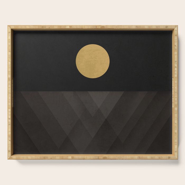 Moon Reflection on Quiet Ocean Serving Tray Gallery Image 1