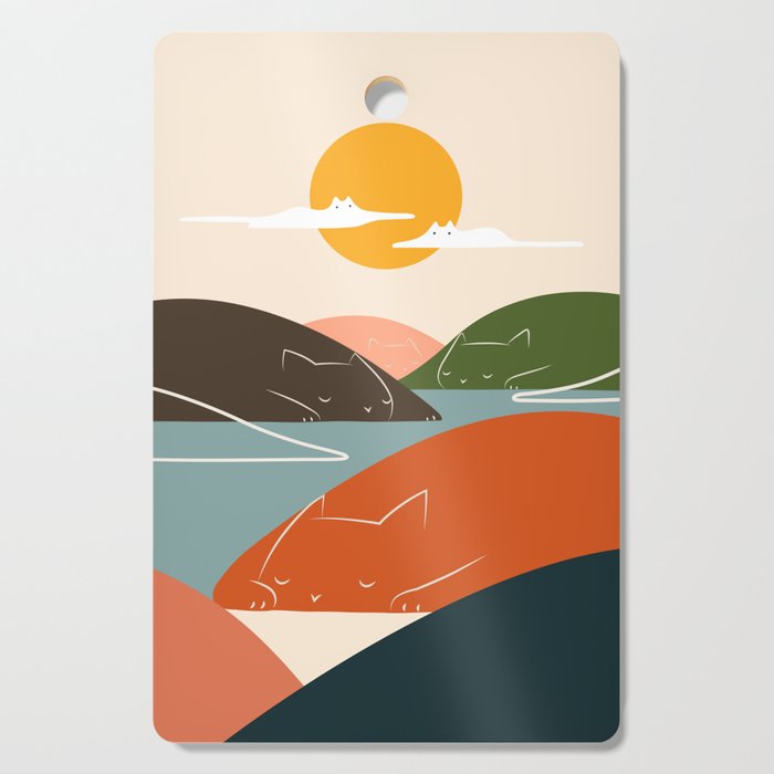 Cat Landscape 104 Cutting Board Gallery Image 1