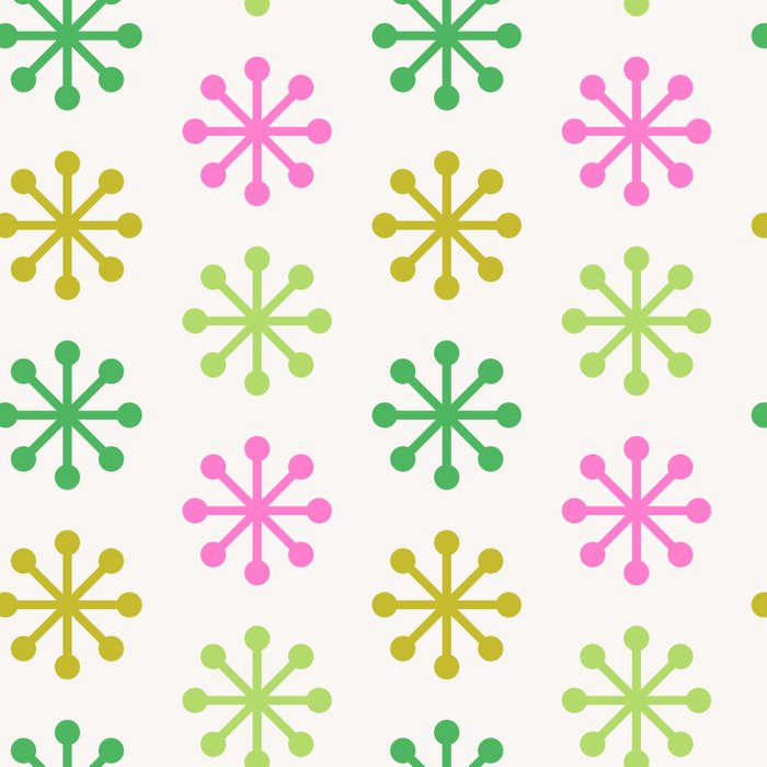 Retro Snowflakes - Pink & Green Coffee Mug Gallery Image 2
