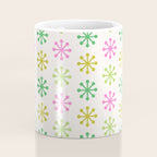 Retro Snowflakes - Pink & Green Coffee Mug Gallery Image 4