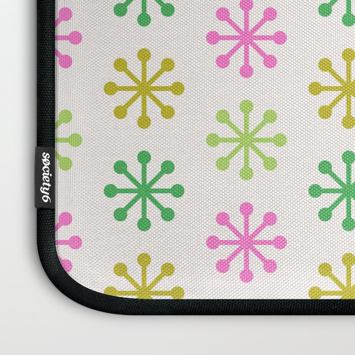 Retro Snowflakes - Pink & Green Laptop Sleeve Gallery Image 3