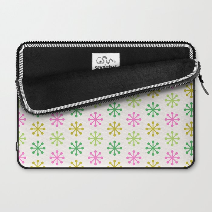 Retro Snowflakes - Pink & Green Laptop Sleeve Gallery Image 2