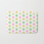 Retro Snowflakes - Pink & Green Bath Mat Gallery Image 1