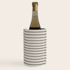 Minimal Line Curvature XCVI Vintage Creme & Black Mid Century Modern Arch Abstract Wine Chiller Gallery Image 1