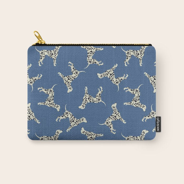 Dalmatian On Blue Carry All Pouch Gallery Image 1