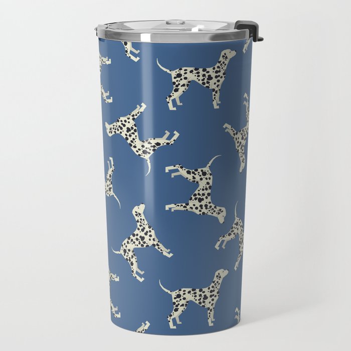 Dalmatian On Blue Travel Mug Gallery Image 2