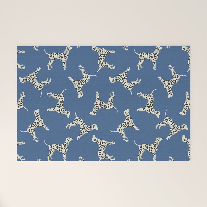 Dalmatian On Blue Welcome Mat Gallery Image 1