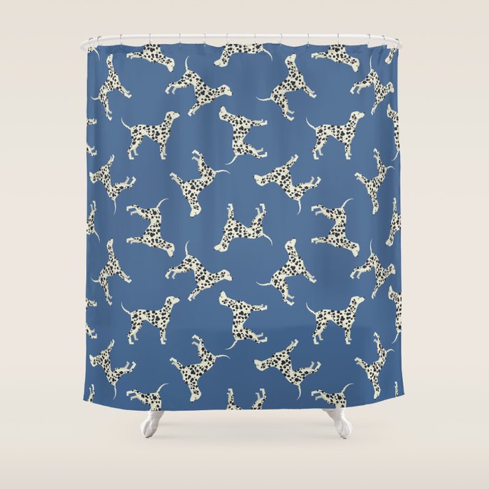 Dalmatian On Blue Shower Curtain Gallery Image 1