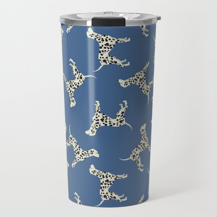 Dalmatian On Blue Travel Mug Gallery Image 1
