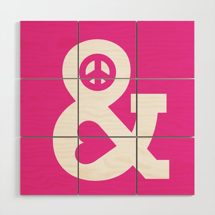 Peace and Love (pink edition) Wood Wall Art Gallery Image 1