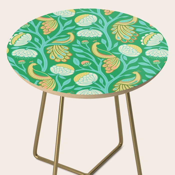 Peacock Dreams - Electric Green Side Table Gallery Image 2