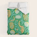 Peacock Dreams - Electric Green Comforter Gallery Image 6