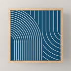 Geometric Lines in night Blue 16 (Rainbow Abstract) Mini Art Print Gallery Image 1