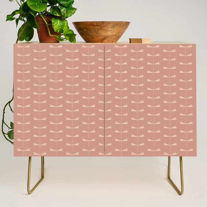 Dragonfly Pattern VI Neutral Rose Credenza Gallery Image 1