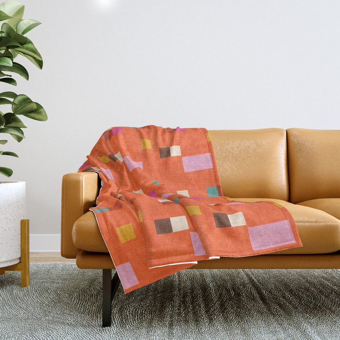 Bold Minimalism Orange Throw Blanket Gallery Image 1