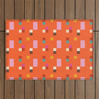Bold Minimalism Orange Outdoor Rug Gallery Image 1