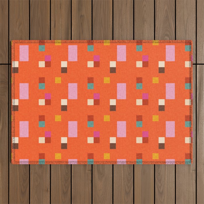 Bold Minimalism Orange Outdoor Rug Gallery Image 1