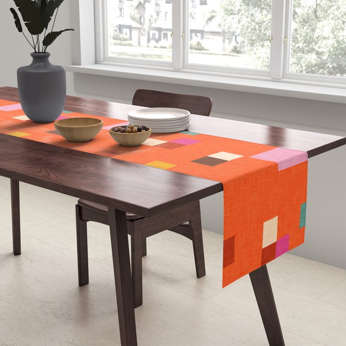 Bold Minimalism Orange Table Runner Gallery Image 2