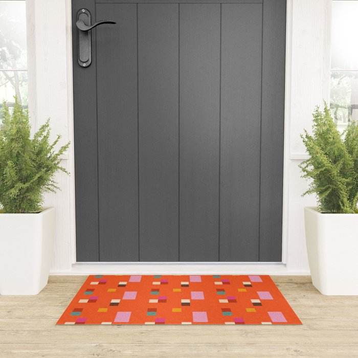 Bold Minimalism Orange Welcome Mat Gallery Image 3