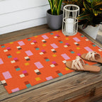 Bold Minimalism Orange Outdoor Rug Gallery Image 2