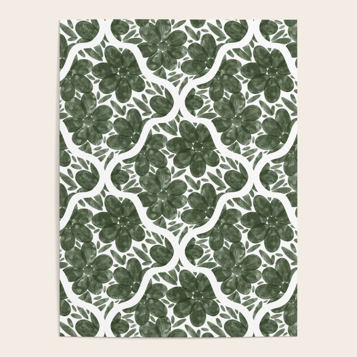 Green Petals Oasis Motif Poster Gallery Image 4