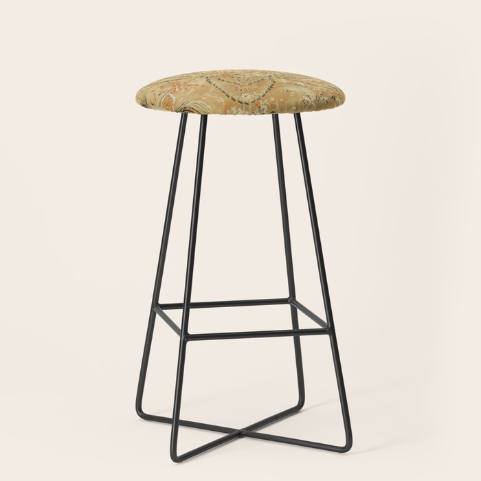 French Aubusson Vintage Rug Print Stool Gallery Image 1
