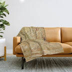French Aubusson Vintage Rug Print Throw Blanket Gallery Image 1