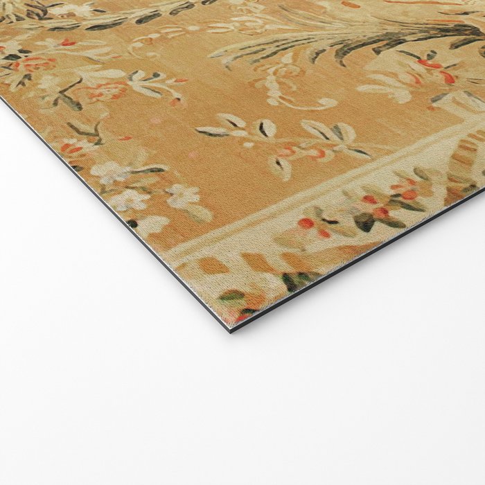 French Aubusson Vintage Rug Print Welcome Mat Gallery Image 2